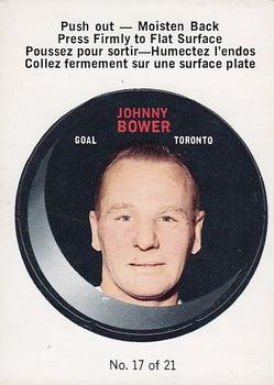 1968-69 O-Pee-Chee - Puck Stickers #17 Johnny Bower  Front