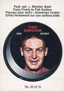 1968-69 O-Pee-Chee - Puck Stickers #20 Terry Sawchuk  Front