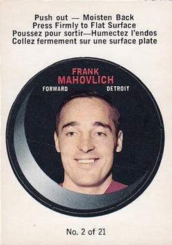 1968-69 O-Pee-Chee - Puck Stickers #2 Frank Mahovlich  Front