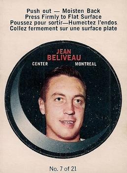 1968-69 O-Pee-Chee - Puck Stickers #7 Jean Beliveau  Front