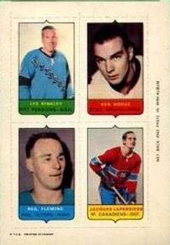 1969-70 O-Pee-Chee - Four-in-One Mini-Cards #NNO Les Binkley / Ken Hodge / Reg Fleming / Jacques Laperriere Front