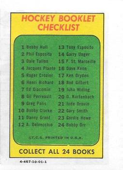 1971-72 Topps - Booklets #16 Dave Keon Back