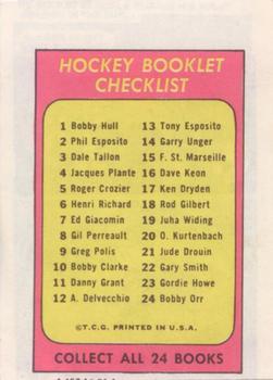 1971-72 Topps - Booklets #10 Bobby Clarke  Back