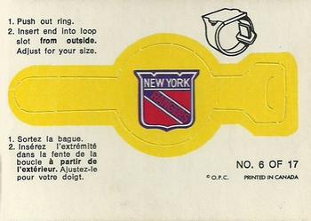 1973-74 O-Pee-Chee - Team Crest Rings #6 New York Rangers  Front