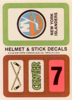 1978-79 Topps - Helmet & Stick Decals #NNO New York Islanders Front