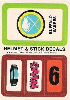 1978-79 Topps - Helmet & Stick Decals #NNO Buffalo Sabres  Front