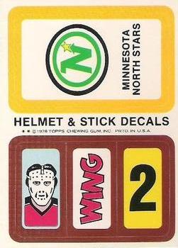 1978-79 Topps - Helmet & Stick Decals #NNO Minnesota North Stars  Front