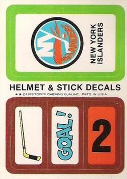 1978-79 Topps - Helmet & Stick Decals #NNO New York Islanders  Front