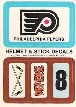 1978-79 Topps - Helmet & Stick Decals #NNO Philadelphia Flyers  Front