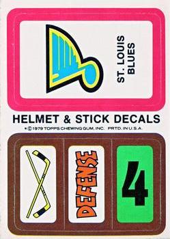 1978-79 Topps - Helmet & Stick Decals #NNO St. Louis Blues  Front