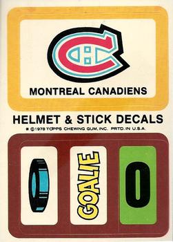 1978-79 Topps - Helmet & Stick Decals #NNO Montreal Canadiens  Front