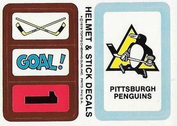 1979-80 Topps - Helmet & Stick Decals #NNO Pittsburgh Penguins Front