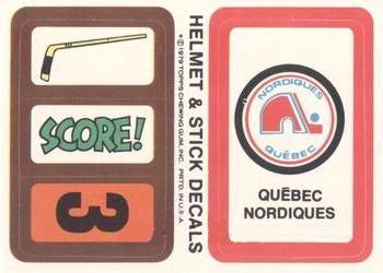 1979-80 Topps - Helmet & Stick Decals #NNO Quebec Nordiques  Front