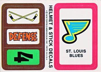 1979-80 Topps - Helmet & Stick Decals #NNO St. Louis Blues  Front
