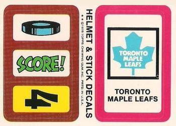 1979-80 Topps - Helmet & Stick Decals #NNO Toronto Maple Leafs  Front