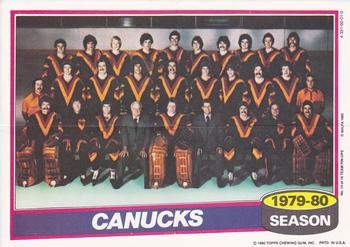 1980-81 Topps - Team Posters #14 Vancouver Canucks  Front