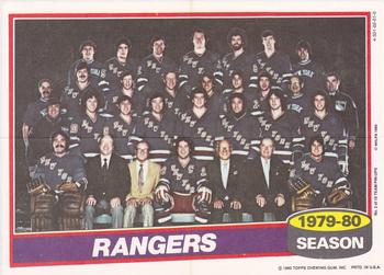 1980-81 Topps - Team Posters #2 New York Rangers  Front