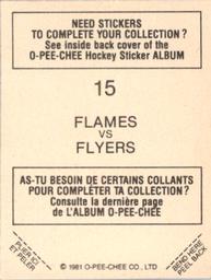 1981-82 O-Pee-Chee Stickers #15 Flames vs. Flyers  Back