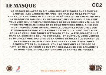 1991-92 Pro Set French - Collectibles #CC2 Le Masque Back