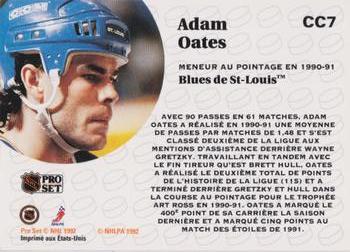 1991-92 Pro Set French - Collectibles #CC7 Adam Oates Back
