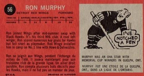 1964-65 Topps #56 Ron Murphy Back
