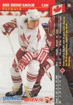 1996 Semic Collections Wien-96 #98 Rod Brind'Amour Back