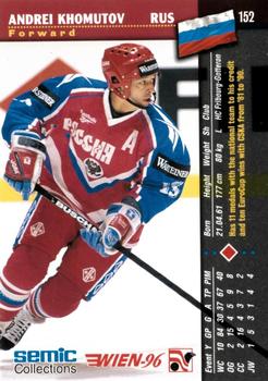 1996 Semic Collections Wien-96 #152 Andrei Khomutov Back