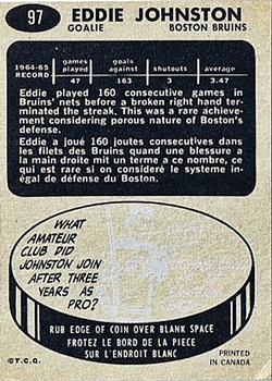 1965-66 Topps #97 Eddie Johnston Back