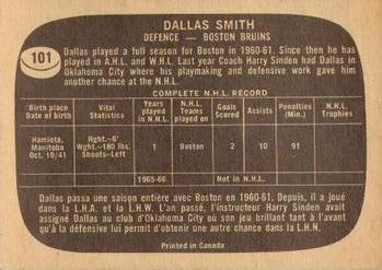 1966-67 Topps #101 Dallas Smith Back