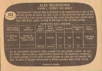 1966-67 Topps #102 Alex Delvecchio Back