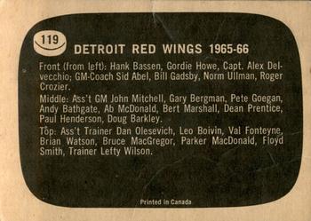 1966-67 Topps #119 Detroit Red Wings Team Back