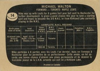1966-67 Topps #14 Michael Walton Back