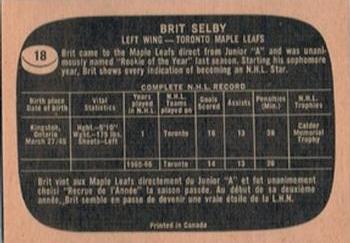 1966-67 Topps #18 Brit Selby Back