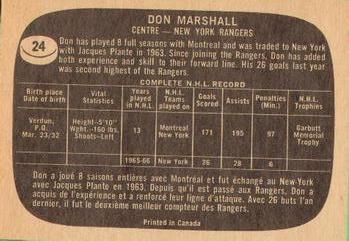 1966-67 Topps #24 Don Marshall Back