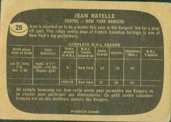 1966-67 Topps #29 Jean Ratelle Back
