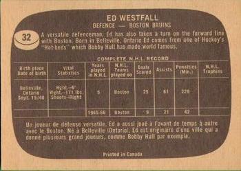 1966-67 Topps #32 Ed Westfall Back
