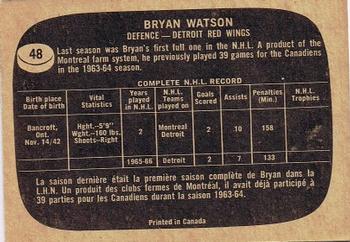 1966-67 Topps #48 Bryan Watson Back