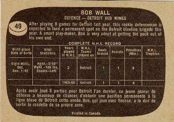 1966-67 Topps #49 Bob Wall Back