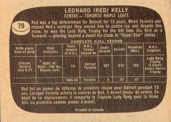 1966-67 Topps #79 Red Kelly Back