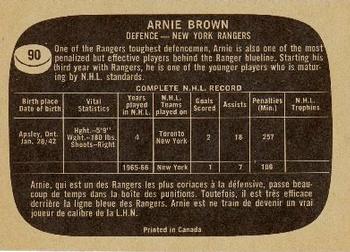1966-67 Topps #90 Arnie Brown Back