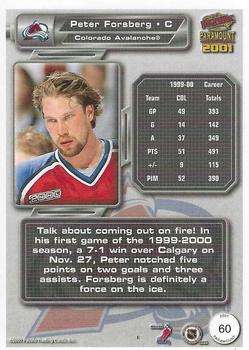 2000-01 Pacific Paramount - Copper #60 Peter Forsberg Back