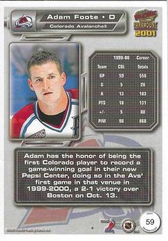 2000-01 Pacific Paramount - Holo-Gold #59 Adam Foote Back