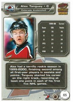 2000-01 Pacific Paramount - Holo-Gold #65 Alex Tanguay Back