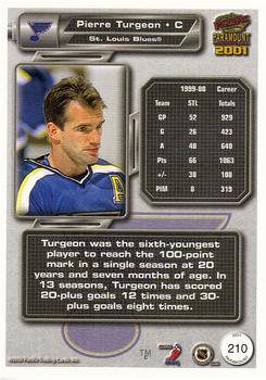 2000-01 Pacific Paramount - Holo-Gold #210 Pierre Turgeon Back