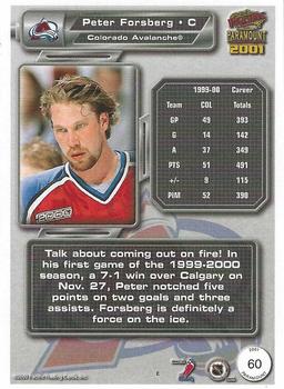 2000-01 Pacific Paramount - Holo-Silver #60 Peter Forsberg Back