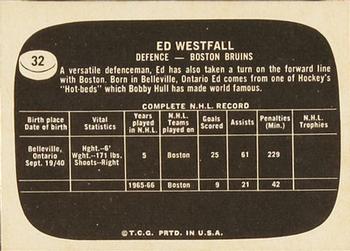 1966-67 Topps USA Test #32 Ed Westfall Back