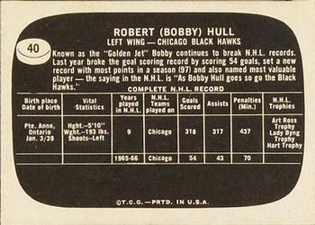 1966-67 Topps USA Test #40 Bobby Hull Back