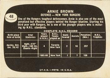 1966-67 Topps USA Test #48 Arnie Brown Back