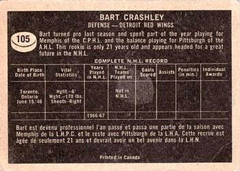 1967-68 Topps #105 Bart Crashley Back