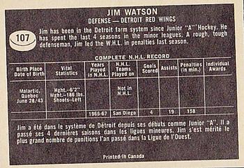 1967-68 Topps #107 Jim Watson Back